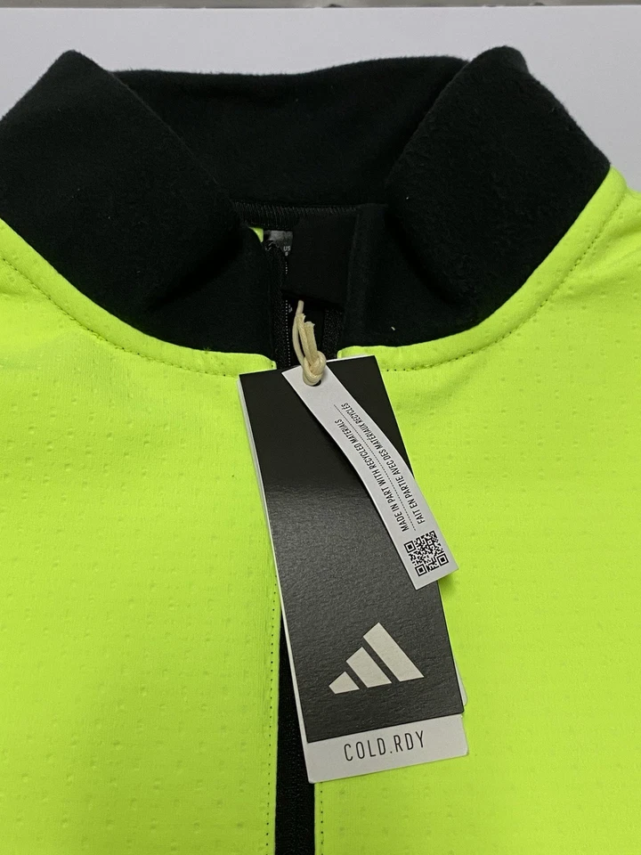 New S Adidas Cold.Rdy Cycling Jacket Lucid Lemon Neon Yellow Black IL7000 Men - Image 2 of 4