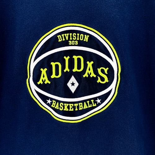 Adidas Hooded Sweatshirt Youth Size L Blue Basketball Graphic Division 303 - Picture 1 of 10