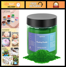 65g Velvet Flocking Powder for Crafts, Nail Art, DIY Decor - Green Fibers
