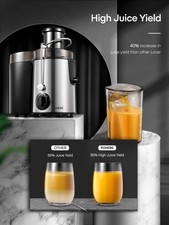 Juicer Machines FOHERE Centrifugal Juicer Extractor Max Power 900W Large 3” Feed