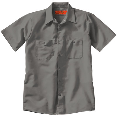 Red Kap Short Slv 2 Pocket Uniform Poly Cotton Work Shirt GREY SP24GY Gray IR