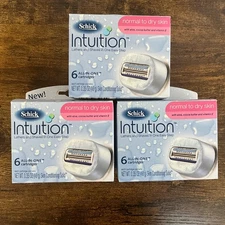 Schick Intuition Razor Refills, 1 Box = 3 packages of 6 (18) Qty Discounts