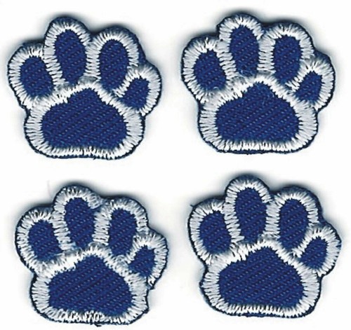 Blue Dog Paw Patch Embroidered Iron on Sew on Cut out Lot of 12 - Picture 3 of 3