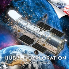 Hubble Exploration Premium Wall Calendar 2025 FULL SIZE 12x24 Made in USA