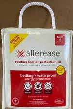 NEW Allerease Twin XL 2-Pc BedBug Allergy Waterproof Protection Mattress Pillow