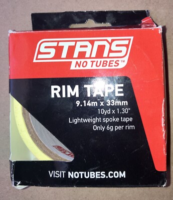 Stan's NoTubes Roll 33mm x 10 yd Tape Stans Yellow 33 mm No Tubes Rim Strip