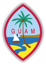 Guam Coat Of Arms Car Bumper Sticker Decal - 9'', 12'' or 14''