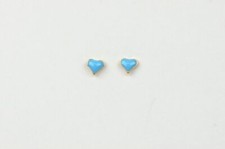 14K Yellow Gold Enamel Heart Baby Stud Earring, Screw back