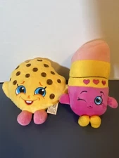 Lot of 2  Shopkins KOOKY COOKIE and LIPPY LIPS 2013 8” Plush Moose Enterprise