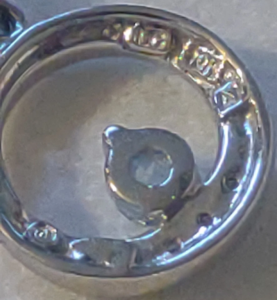 Andin 10KT WG TOPACIO AZUL Y DIAMANTE COLGANTE 18" CADENA Y PENDIENTES 5,1g TW Foto 3 de 3