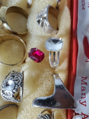 Vintage Assorted Fancy Rings Full Store Display Made in India RARE 48 RINGS - Picture 10 of 12