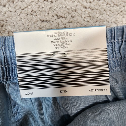 Womens Denim Jogger Lounge Pants Pullon Elastic Waist Large Blue NEW - Picture 7 of 10