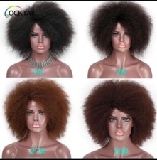 Afro Fluffy kinky Hair Wigs. Kanekalon Fiber.