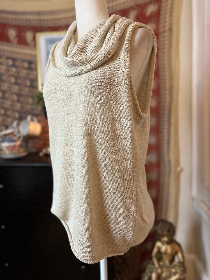 Grace Elements Avena Sin Mangas Capucha Cuello Texturizado Talla XL Oficina Preppy Foto 4 de 4