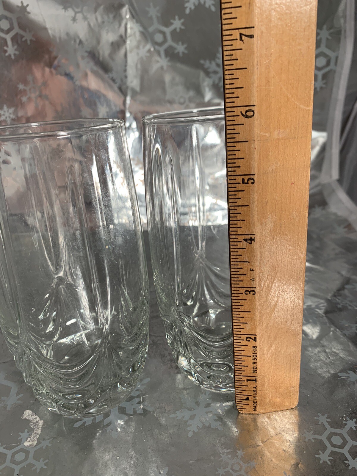 ️Vintage Crystal Glasses Set (2) Crystal Highball Tumblers Draped
