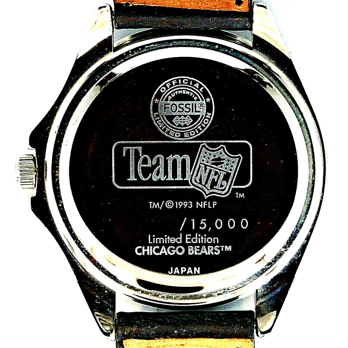 Chicago Bears NFL, Fossil Made, Unworn Mans Vintage 1993 Leather