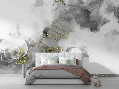 3D Brown White Gold Texture Marble Self-adhesive Removable Wallpaper Murals
