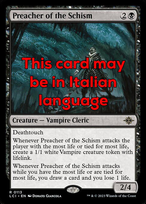 MTG  (英)  Preacher MTG (英) Preacher Preacher of the Schism (Extended Art