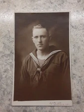 WWI Real Photo Navy Sailor Postcard E.J.Privett Photo Studio Invergordon N.B.