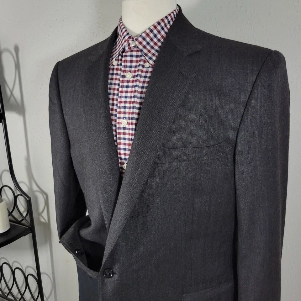 Abrigo deportivo para hombre Ralph Lauren etiqueta negra CH gris espiga lana cachemir 48L Foto 4 de 4