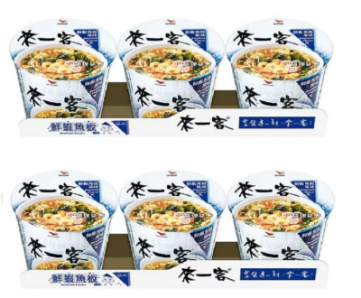 (6 BOWLS) NEW UNI-PRESIDENT Seafood Flavor Instant Noodles 來一客 鮮蝦魚板風味麵 (6碗)