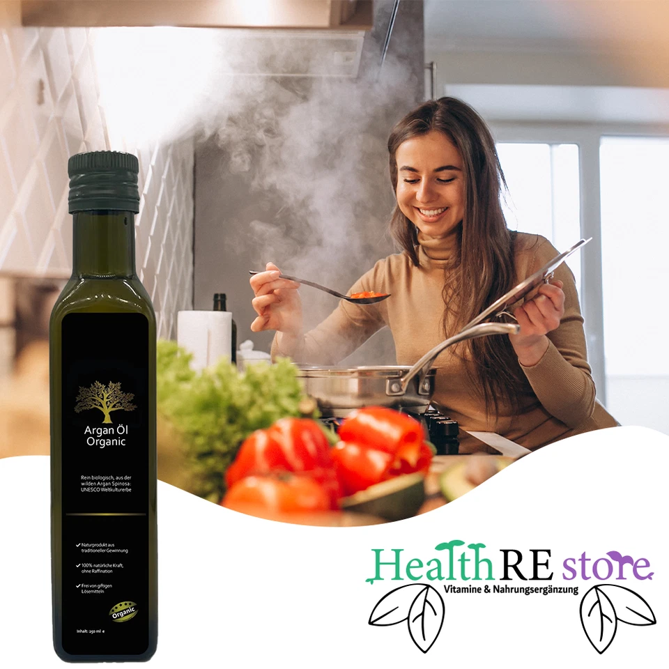 100% Reines Arganöl,  Für Haut, Haar & Pflege  Küche, Natur pur, 250 ml, Premium - Bild 2 von 4