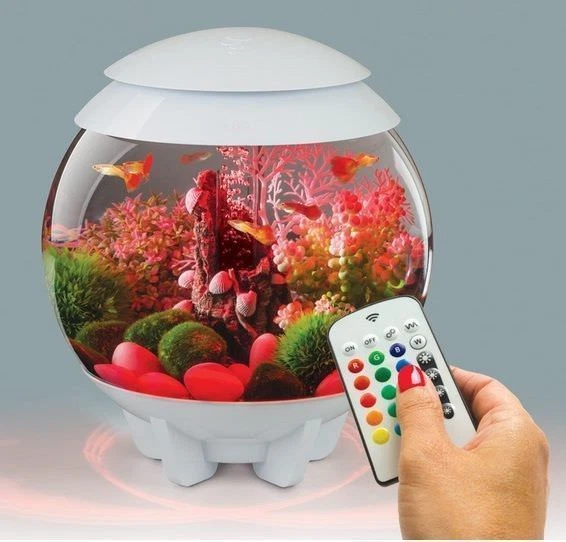 BIORB HALO 15L WHITE MCR COLOUR REMOTE LED AQUARIUM BOWL FISH TANK