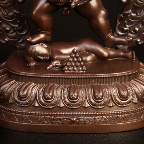Tibet Buddhism God of Wealth Black Mahakala Buddha Bronze Copper Statue 28 cm - Picture 11 of 12