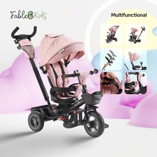 FableKids® Dreirad 5in1 Kinderdreirad Kinder Lenkstange Fahrrad Baby Kinderwagen