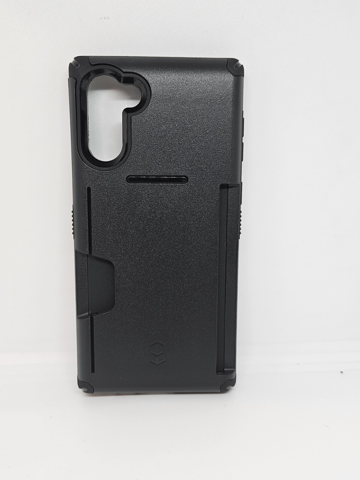 Slim Black Hard Cover Patchworks Card Holder Case for Galaxy Note 10-image