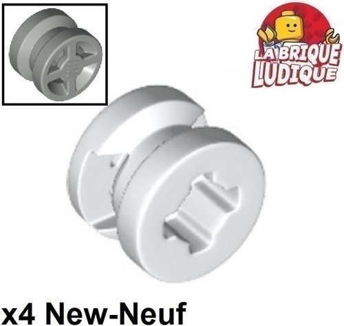 Lego 4X Wheel Rim 8Mm D. X 6Mm With Slot White 34337 New