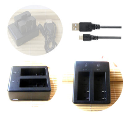 PG1050 Dual Battery Charger for Eken V8s H8 H9 H8R H9R Sport Camera