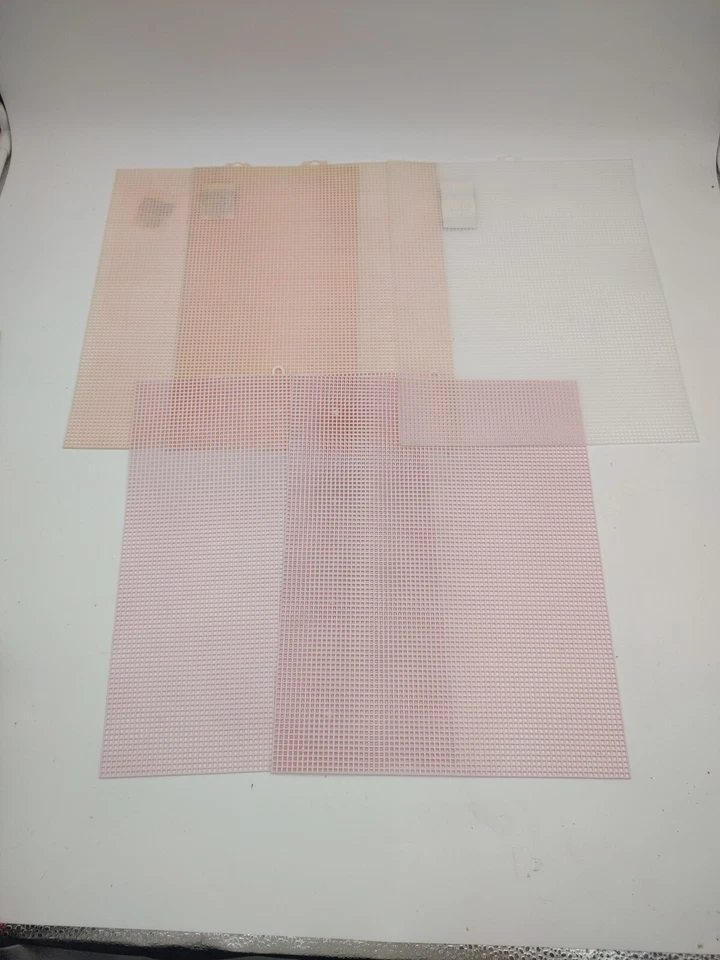 5 Sheets Quick Count #7 Mesh Clear Pink  Plastic Canvas 13.5x10.5” Uniek USA VTG - Image 2 of 4