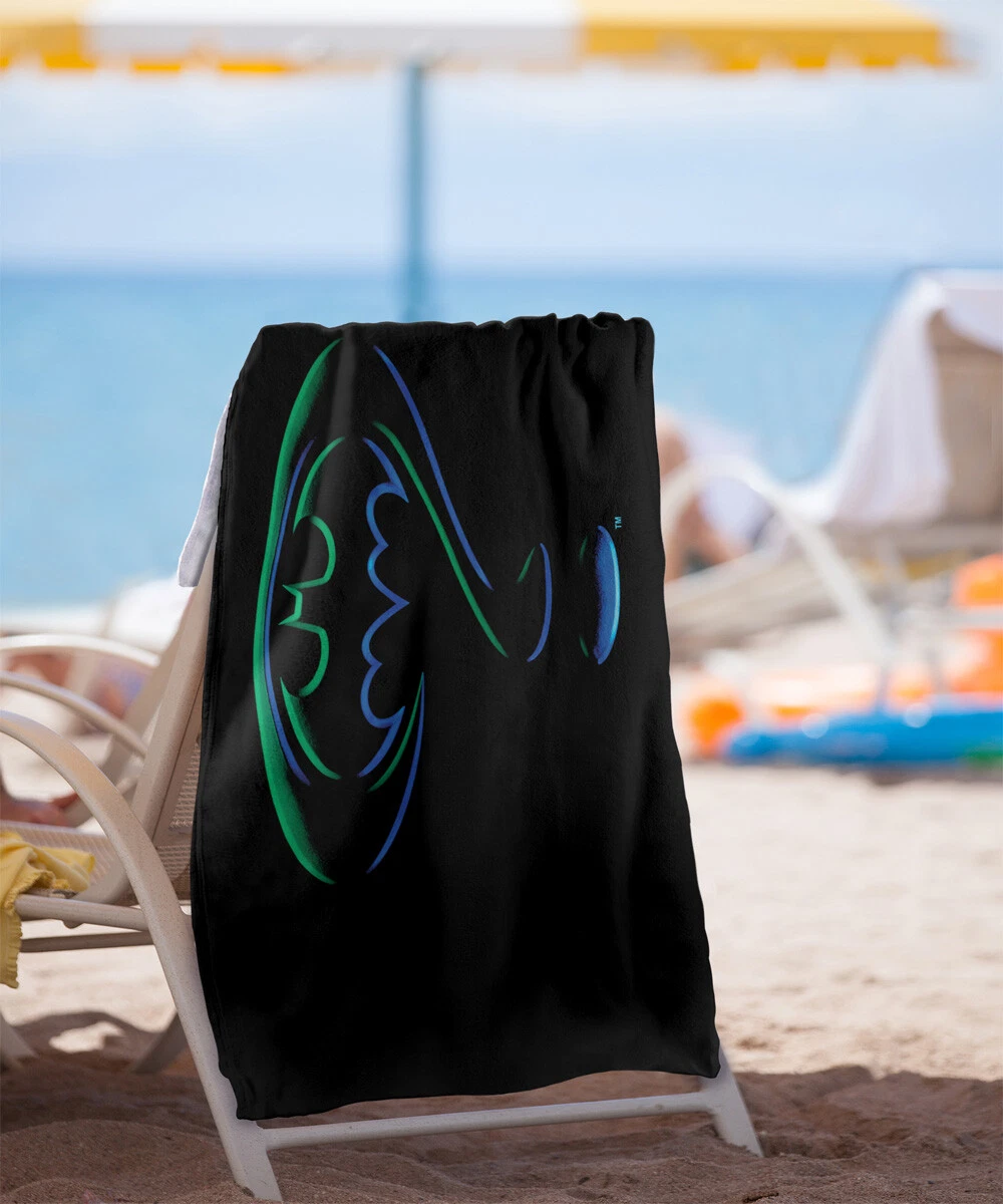 Batman Beach Towel 30"x60" Forever Logo Bat Symbol Microfiber Official