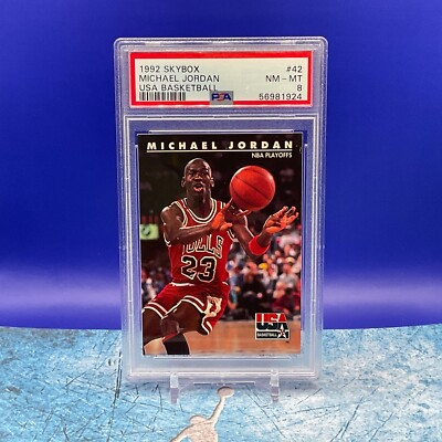 1992 SKYBOX MICHAEL JORDAN PSA8 ジョーダン 1992 Skybox MICHAEL JORDAN USA Basketball #42 PSA 8 NM- MINT. Hall