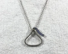 WTJ Sterling Silver Hersheys Kisses Pendant Necklace 18” Long 