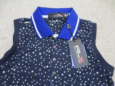 ラルフローレン RLXゴルフ　XS RLX Ralph Lauren Women's XS Sleeveless Golf Polo Navy Stars Night