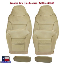 2000 2001 For Ford Excursion Limited Tan Leather Replacement Front Seat Covers