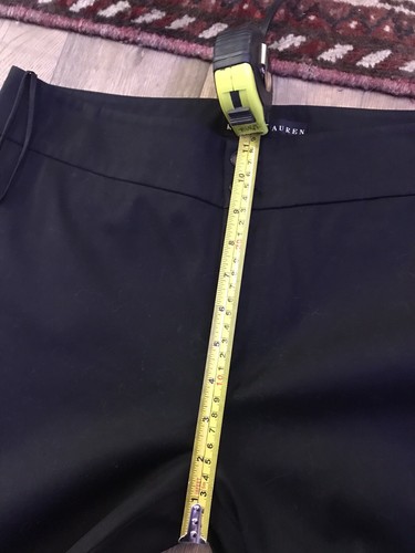 Ralph Lauren Black Label - Smart Black Cotton Trousers Zip Ankles - UK12 - Picture 14 of 15