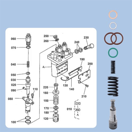 Fuel Injection Pump Rebuild Kit For Kubota D902 D722 D905 RTV 900 BX Toro Bobcat - Picture 3 of 6