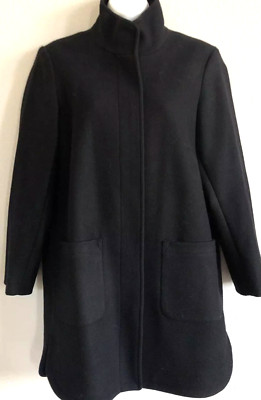 New OLD NAVY wool blend black long relaxed modern fit coat jacket