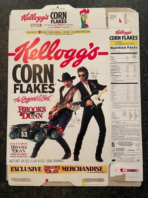 1997 Kellogg's CORN FLAKES cereal box: BROOKS & DUNN, Mint Condition!