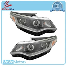 Fits 2016 2017 Kia Optima Dual Projector Headlight 92101D5080 92102D5080 Pair