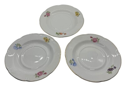 Set Of 3 JLMenau Flower Floral Rose Saucer German Democratic Republic 5.5 