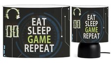 EAT SLEEP GAME REPEAT choose from Light Shade, Touch Lamp or Both