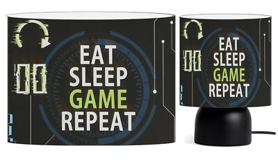 EAT SLEEP GAME REPEAT wählen Sie zwischen Lampenschirm, Touch Lampe oder beidem