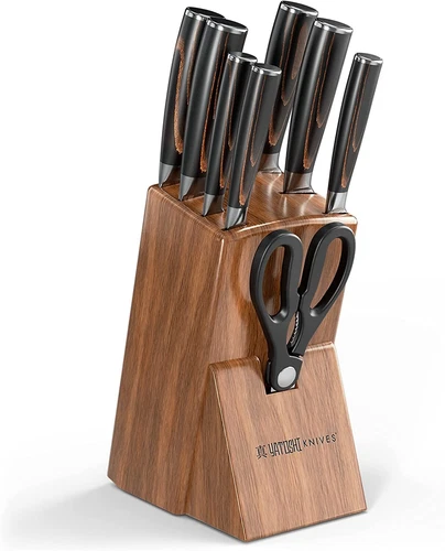 Yatoshi 7Pcs Knife Block-Pro Kitchen Knife Set Ultra Sharp High Carbon Stainless