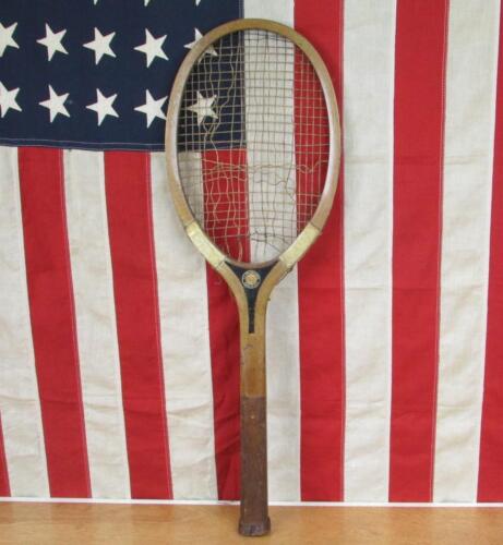 Vintage 1920s Spalding Wood Tennis Racquet ´Nassau´ Model Antique Great Display!