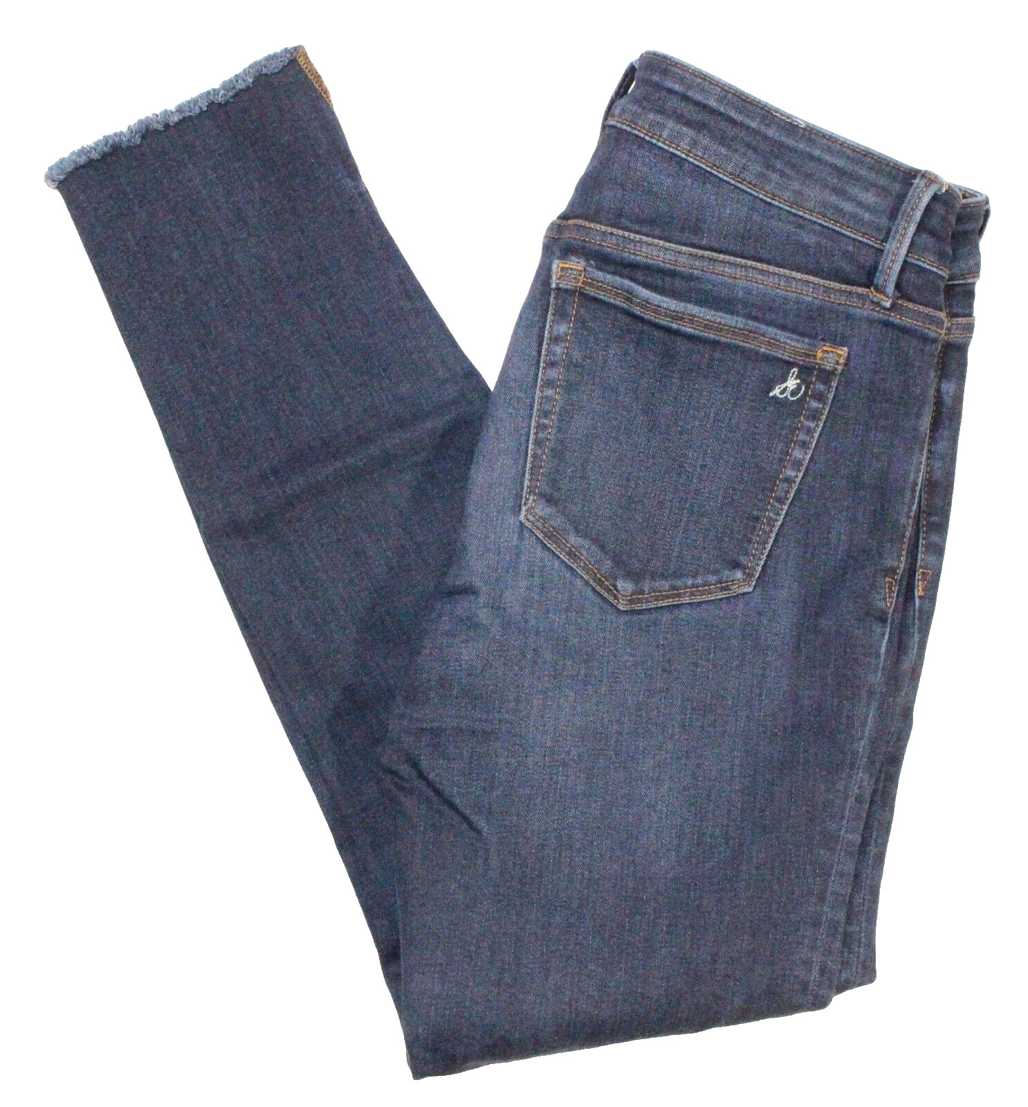 Sam Edelman Jeans Womens 27 The Kitten Mid Rise Skinny Ankle  Blue Raw Hem