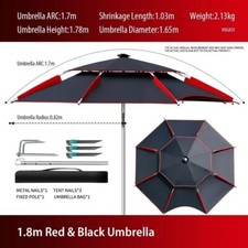 Double-layer large garden parasol, windproof outdoor beach fishing umbrella.
